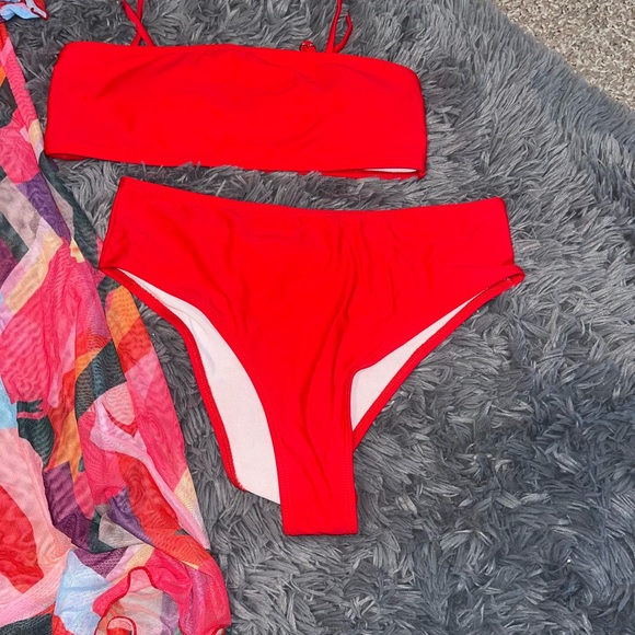 3pack Color Block Bikini Swimsuit & Cover Up - Picture 8 of 10